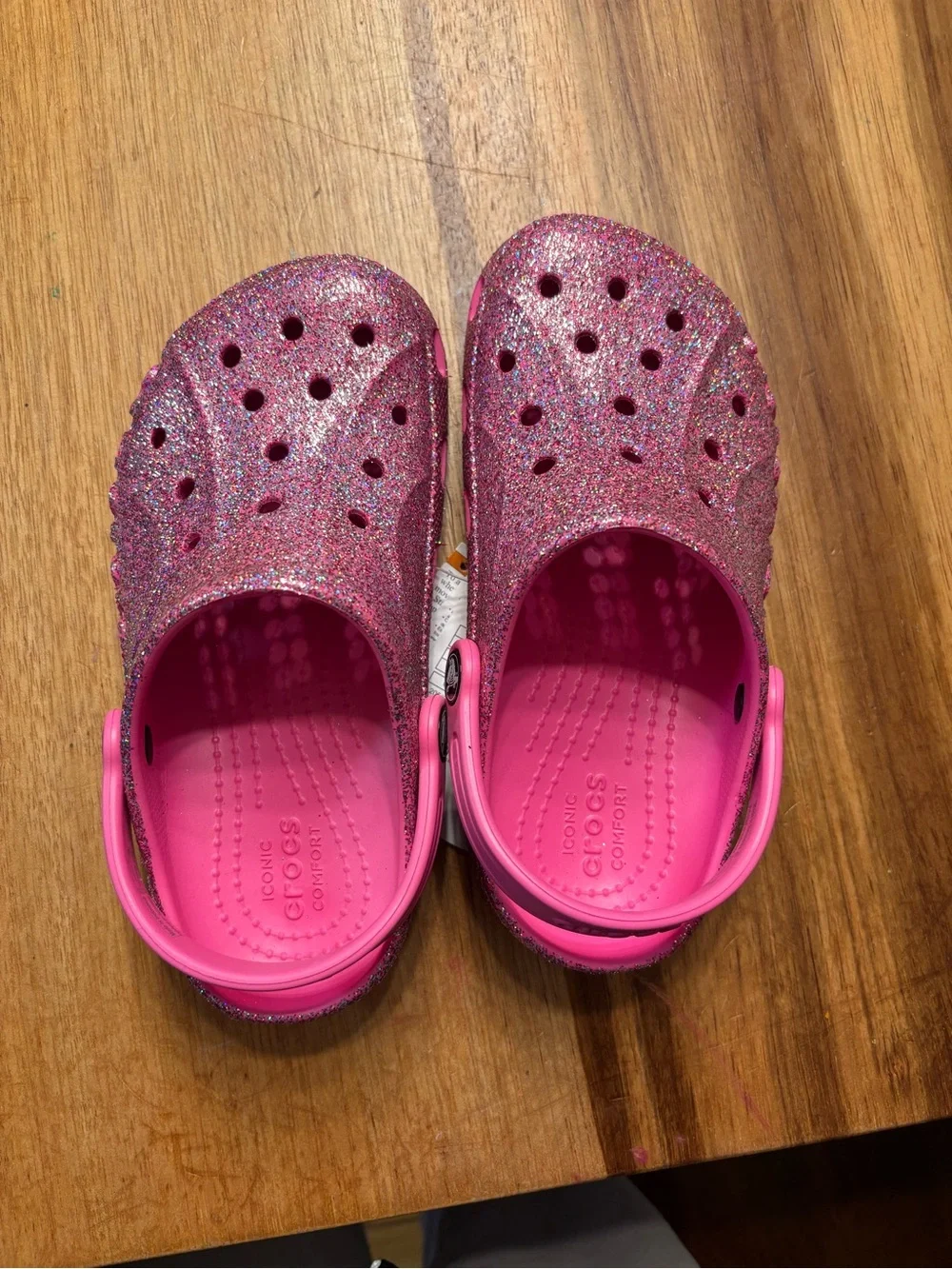 CROCS Kids Glitter Clog in Hot Pink